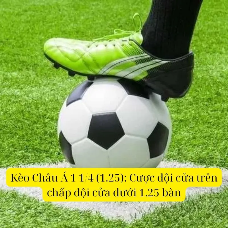 Kèo Châu Á 1 1/4 (1.25): Cược đội cửa trên chấp đội cửa dưới 1.25 bàn